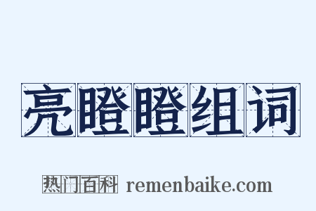 亮瞪瞪组词是什么意思的图片
